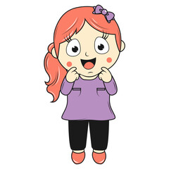 cute little girl cartoon illustration