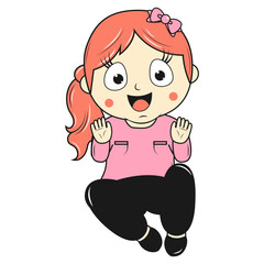 cute little girl cartoon illustration