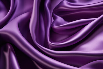 Graceful Folds of Luxurious Royal Purple Silk