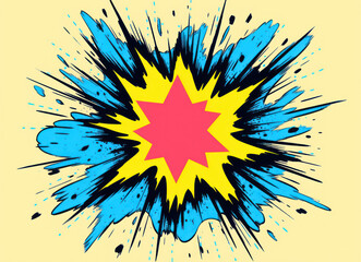 Pop art comic book explosion. Generative AI