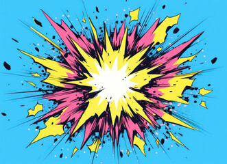 Pop art comic book explosion. Generative AI