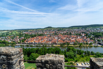 View to the german city called Karlstadt am Main