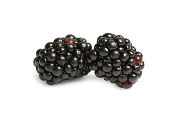 Tasty fresh ripe blackberries isolated on white