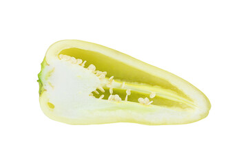 fresh green sweet (capsicum) pepper. Bell pepper or Capsicum annuum, also called sweet pepper or capsicum, isolated from the background