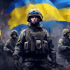 Ukranien soldiers fighting in the war
