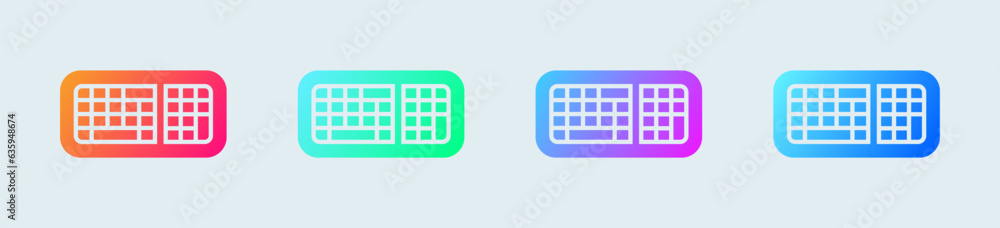 Poster keyboard solid icon in gradient colors. type device signs vector illustration.
