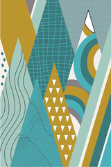 Abstract mountains in scandinavian style. Vector flat illustration.