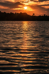 sunset over lake