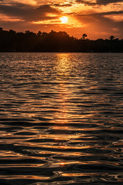 sunset over lake
