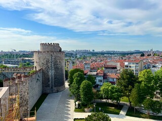 Naklejka premium fortress courtyard through the loophole - 7 tower castle istanbul