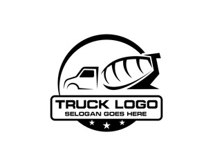 concrete mixer truck  construction vehicle illustration logo vector