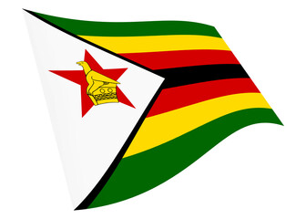 Zimbabwe waving flag 3d illustration with clipping path