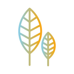 Fall Leaf Season Gradient Line Icon