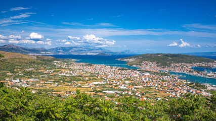 Croatia town and coastline in region of split on adriatic sea