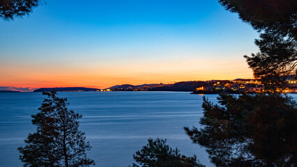 Croatia town and coastline in region of split on adriatic sea