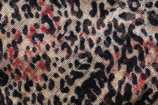 A Silk dupatta Fabric with Cheetah print design 