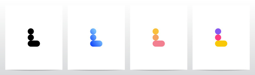 Circle And Capsule Shape Colorful Letter Logo Design L © recehan