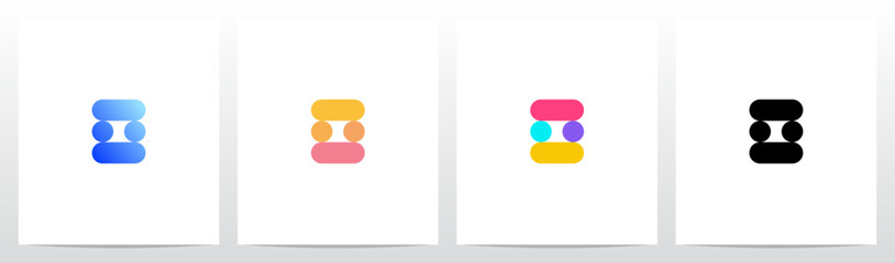 Circle And Capsule Shape Colorful Letter Logo Design O