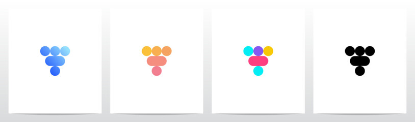 Circle And Capsule Shape Colorful Letter Logo Design V © recehan