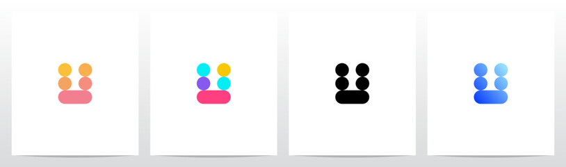 Circle And Capsule Shape Colorful Letter Logo Design U © recehan