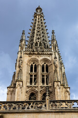 Fototapeta na wymiar Fragment of Burgos Cathedral, catholic church of French Gothic style. Burgos, Spain.