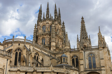 Fototapeta na wymiar Burgos Cathedral, catholic church of French Gothic style. Burgos, Spain.