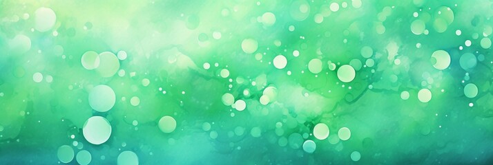 Abstract green drops texture banner background, extra wide. - obrazy, fototapety, plakaty