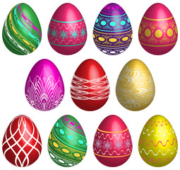 Easter eggs set transparent png