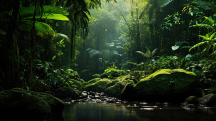 green tropical forest