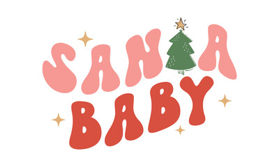 Santa baby Retro SVG.