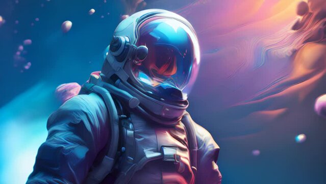 A man in a space suit and helmet, ready for an intergalactic adventure. Generative ai