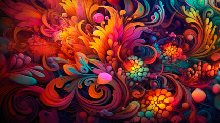 Fototapeta na wymiar Abstract Colorful Creative Line Art Wallpaper AI Generated 8K.