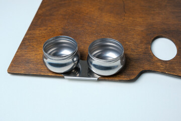 Stainless steel double palette cup with screw cap