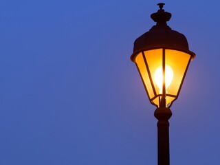 Fototapeta na wymiar street lamp at the blue hour