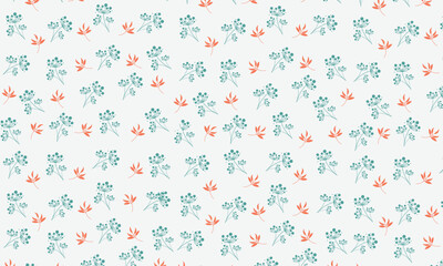 Pattern with simple pretty small flowers, little floral liberty seamless texture background.