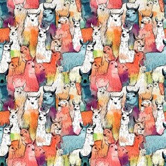 Vector image of a simple lama pattern. Seamless texture for easy application on various surfaces and materials. Ideal for use in design projects.