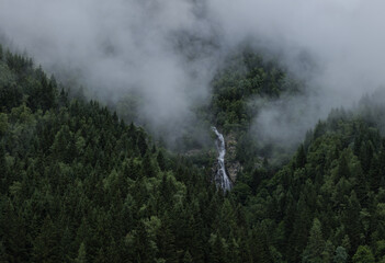 Foggy landscape of the High Tauern, Austrian Alps