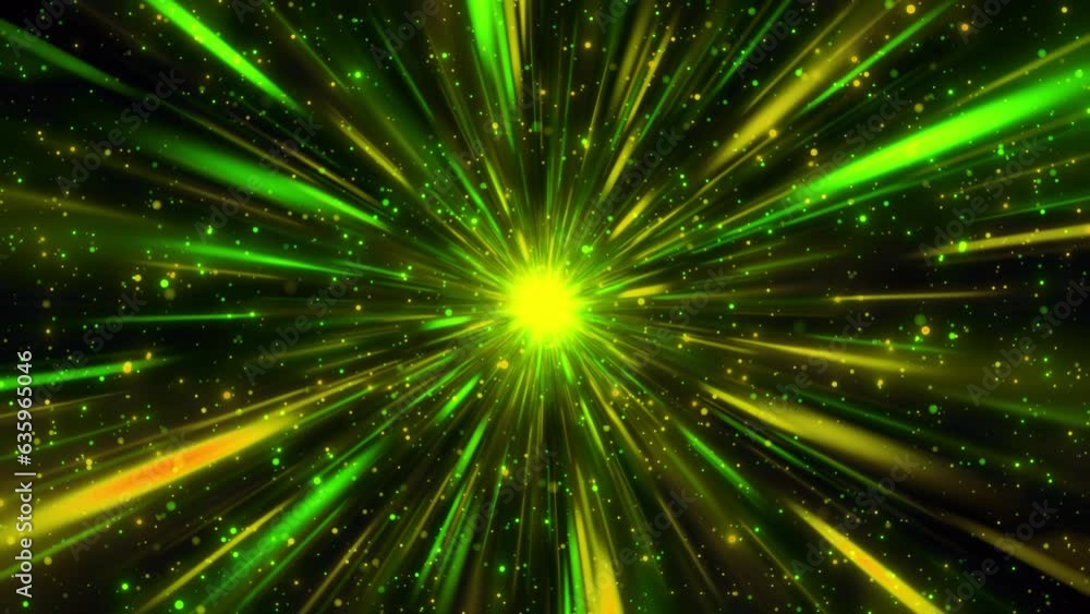 Poster hyperspace seamless loop of green yellow animation line with a magenta neon effect