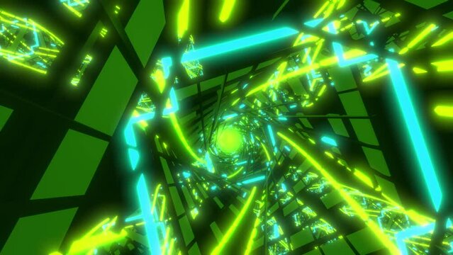 Abstract motion glowing neon geometric colorful  background