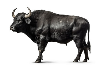 Bull isolated on white background.