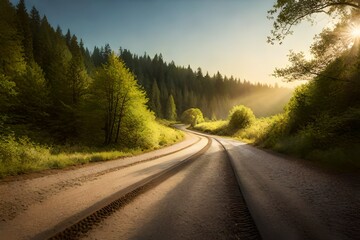 road in the forest , road in mountains , a road in a norther areas , ROAD in the woods