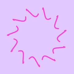 Abstract pink spiky design on light purple background