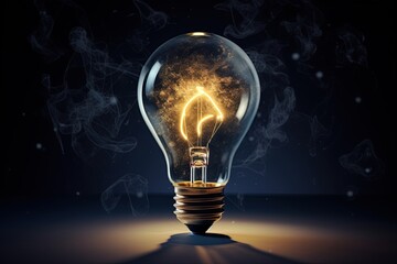 Light bulb. Innovative idea and creative thinking concept. Generative Ai