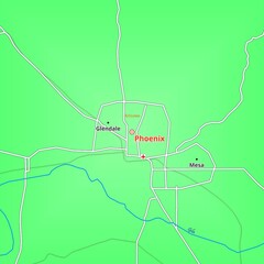 Map of  Phoenix City in United States of America