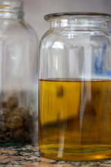 Home made cannabis oil. Some countries allow patients to make their own cannabis medicine. CBD oil is the most popular form of extraction of cannabinoids.
