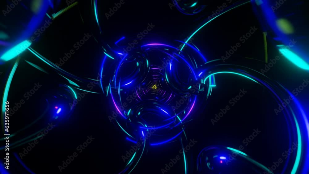 Poster mesmerizing and captivating vj loop with dynamic, flashing neon backdrop.