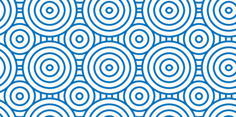 Seamless pattern with circles and Abstract blue pattern with circles with Seamless overloping clothinge and fabric pattern with waves. abstract pattern with waves and blue geomatices retro background.