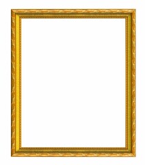Old golden frame isolated on a white background