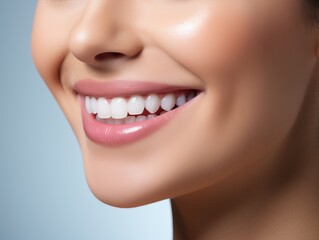 Obraz premium Close up shot on a woman with a perfect smile, generative ai