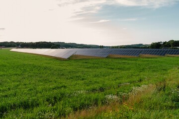 Swedish countryside with a field of solar panels